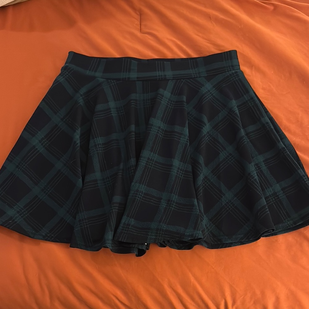 Plaid Black and Green Women's Skirt